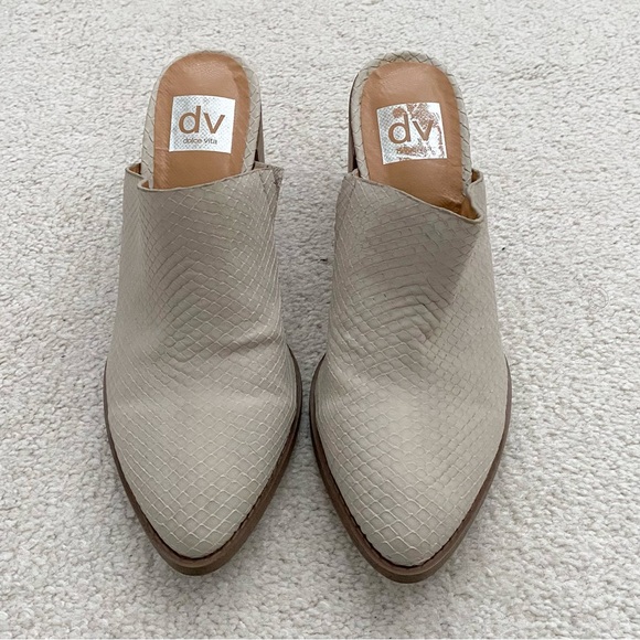 Dolce Vita Tendle Block Heel Mule Taupe Snakeskin, Sz 6.5 - Picture 5 of 10